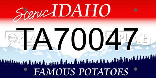 TA70047 Idaho License Plate