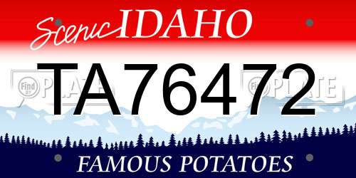 TA76472 Idaho License Plate
