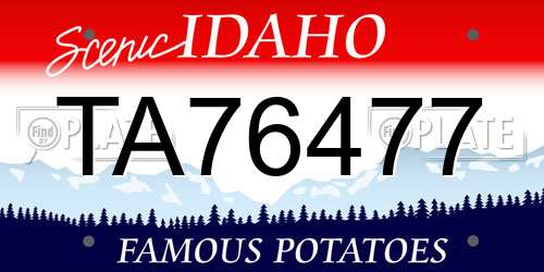 TA76477 Idaho License Plate