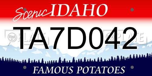 TA7D042 Idaho License Plate