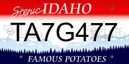TA7G477 Idaho License Plate