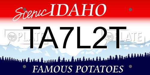 TA7L2T Idaho License Plate