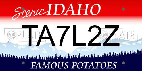 TA7L2Z Idaho License Plate