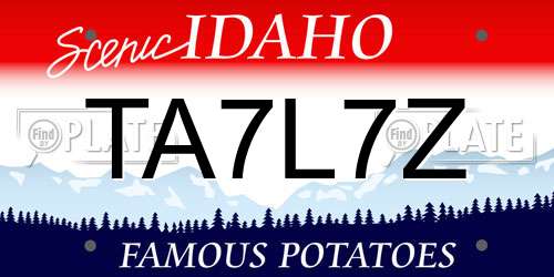 TA7L7Z Idaho License Plate