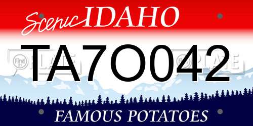TA7O042 Idaho License Plate