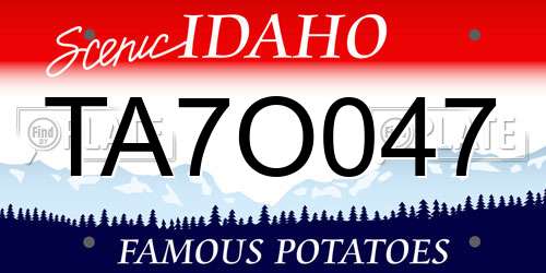 TA7O047 Idaho License Plate