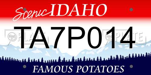 TA7P014 Idaho License Plate