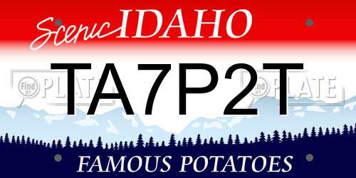 TA7P2T Idaho License Plate