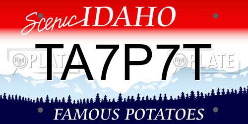 TA7P7T Idaho License Plate