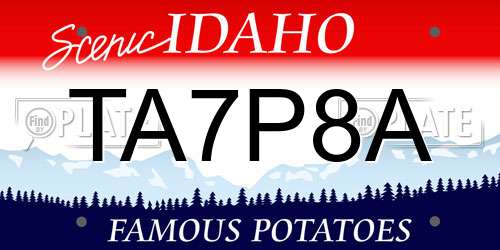 TA7P8A Idaho License Plate