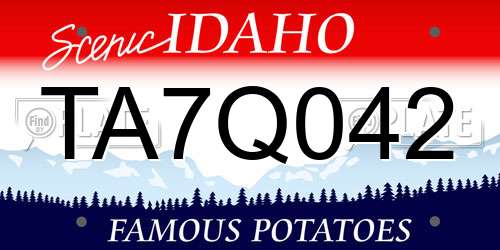 TA7Q042 Idaho License Plate