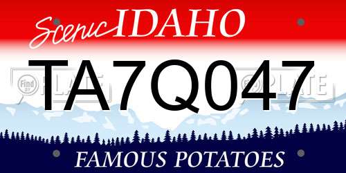 TA7Q047 Idaho License Plate