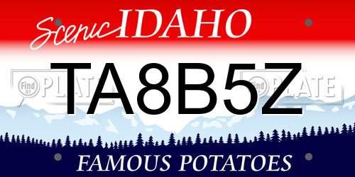 TA8B5Z Idaho License Plate