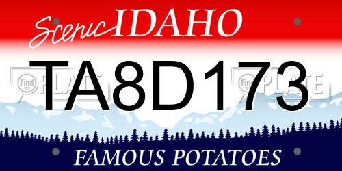 TA8D173 Idaho License Plate