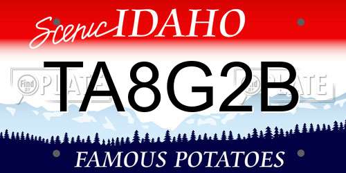 TA8G2B Idaho License Plate