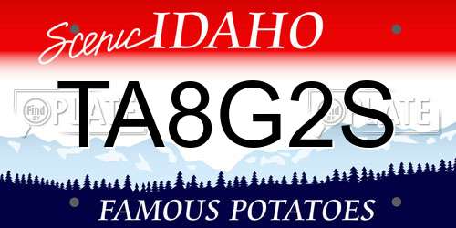 TA8G2S Idaho License Plate