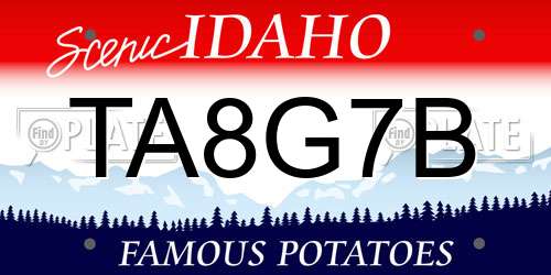 TA8G7B Idaho License Plate
