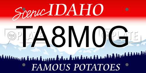 TA8M0G Idaho License Plate