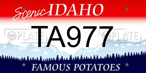 TA977 Idaho License Plate