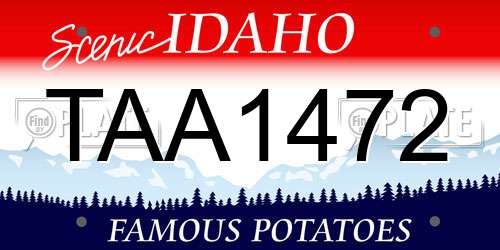 TAA1472 Idaho License Plate