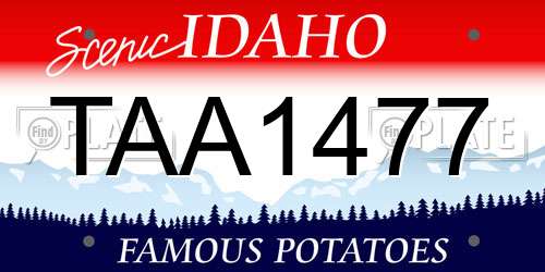 TAA1477 Idaho License Plate