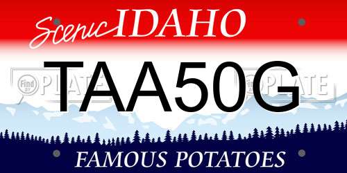 TAA50G Idaho License Plate