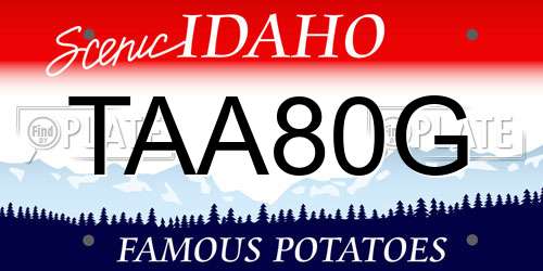TAA80G Idaho License Plate