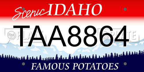 TAA8864 Idaho License Plate