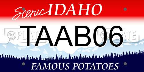 TAAB06 Idaho License Plate