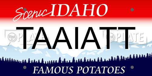 TAAIATT Idaho License Plate