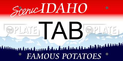 TAB Idaho License Plate