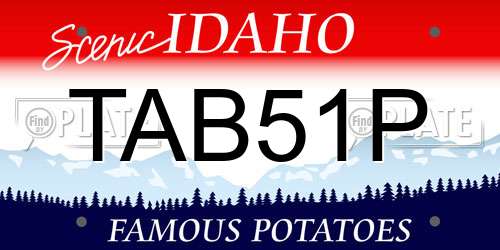 TAB51P Idaho License Plate