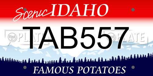 TAB557 Idaho License Plate