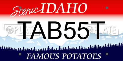 TAB55T Idaho License Plate