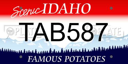 TAB587 Idaho License Plate