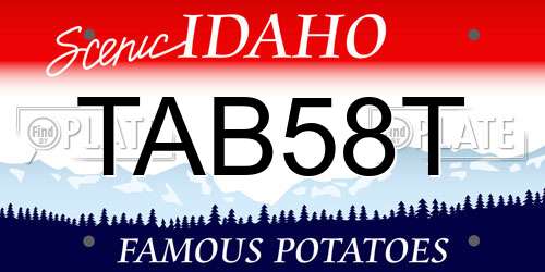 TAB58T Idaho License Plate