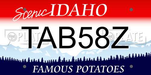 TAB58Z Idaho License Plate
