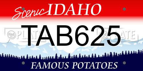 TAB625 Idaho License Plate