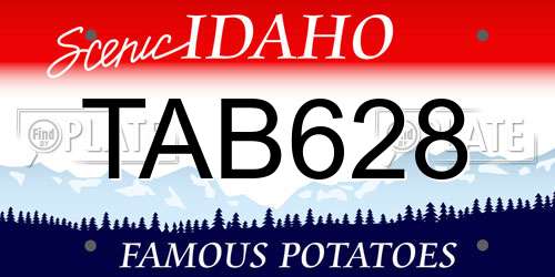 TAB628 Idaho License Plate