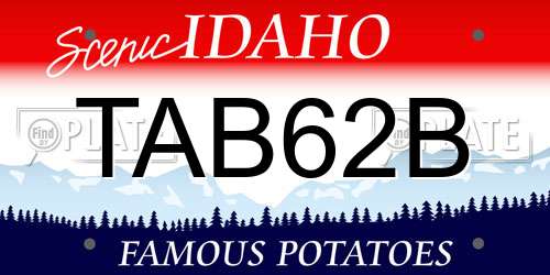 TAB62B Idaho License Plate