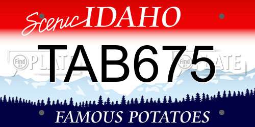 TAB675 Idaho License Plate