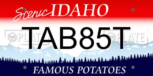 TAB85T Idaho License Plate