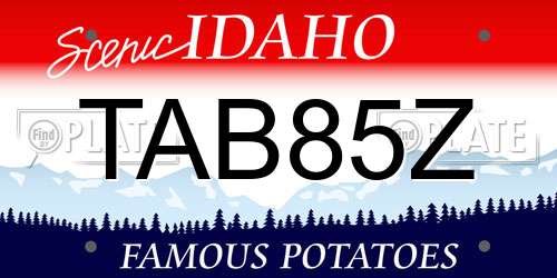 TAB85Z Idaho License Plate