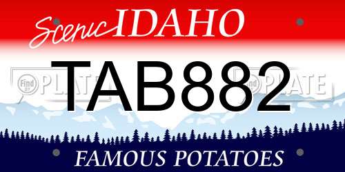 TAB882 Idaho License Plate