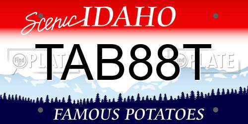TAB88T Idaho License Plate