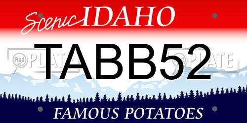 TABB52 Idaho License Plate