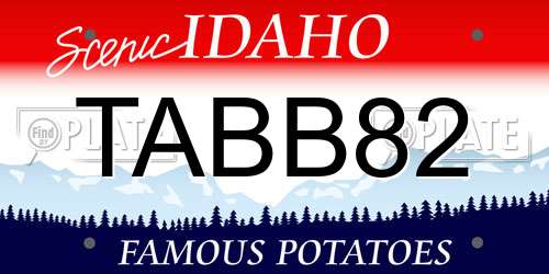 TABB82 Idaho License Plate