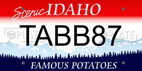 TABB87 Idaho License Plate