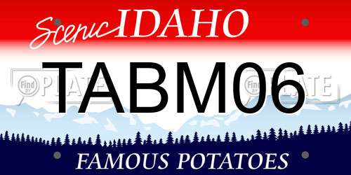 TABM06 Idaho License Plate