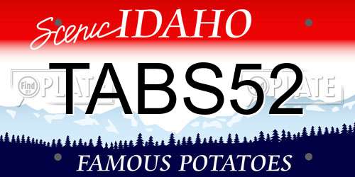 TABS52 Idaho License Plate